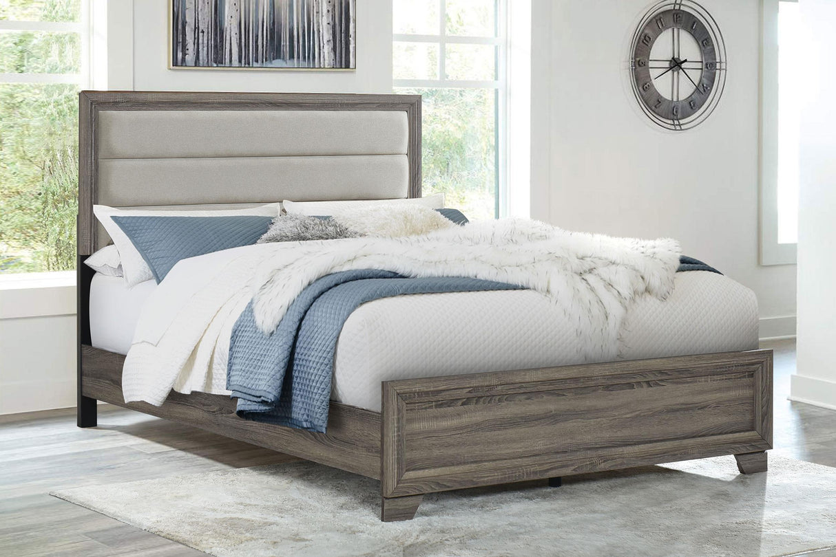 Coaster Wright 50-inch Upholstered Queen Bed Brown Oak
