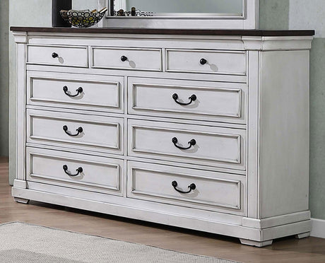 Coaster Hillcrest 9-drawer Dresser Distressed White