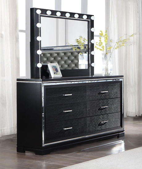 Coaster Cappola 6-drawer Dresser with Mirror Black