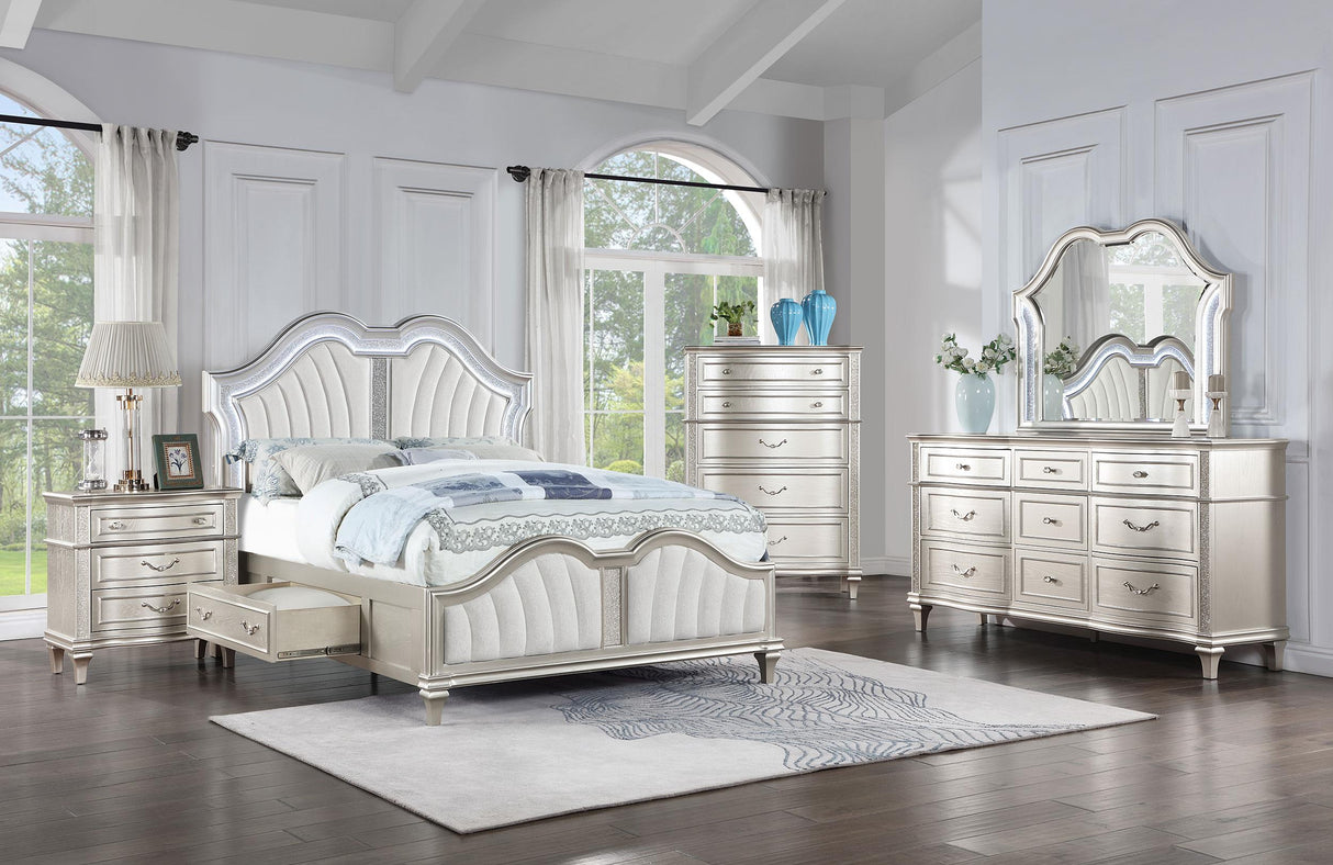 Coaster Evangeline 5-piece Eastern King Bedroom Set Silver Oak