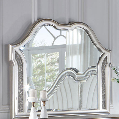 Coaster Evangeline Dresser Mirror Silver Oak