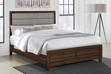 Coaster Welsley 50-inch Upholstered Queen Bed Walnut
