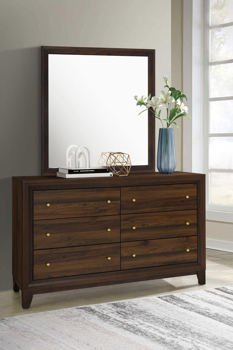 Coaster Welsley 6-drawer Dresser and Mirror Walnut