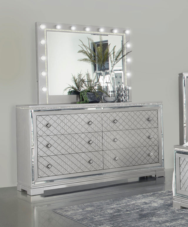 Coaster Eleanor 6-drawer Dresser with Mirror Metallic Mercury