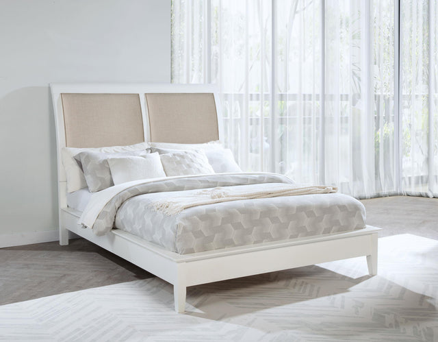 Coaster Bexhill 56-inch Upholstered Queen Panel Bed White