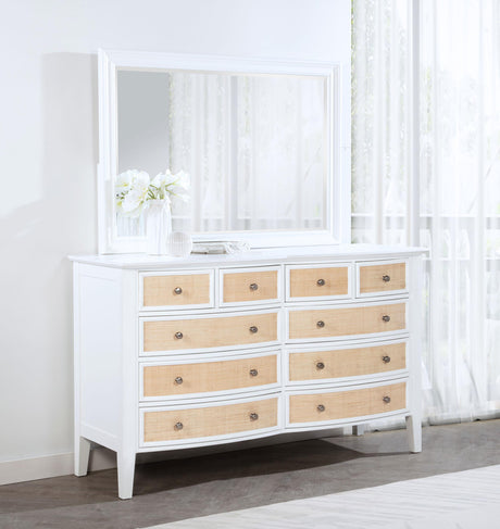 Coaster Bexhill 10-drawer Dresser and Mirror White