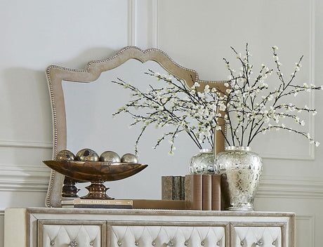 Coaster Antonella Upholstered Dresser Mirror Camel