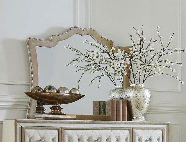Coaster Antonella Upholstered Dresser Mirror Camel