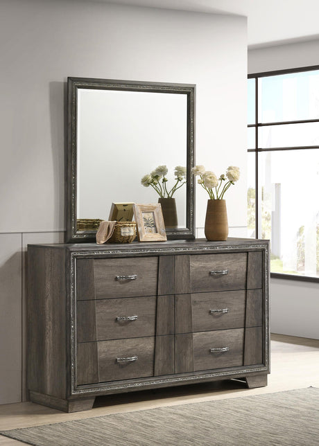 Coaster Janine 6-drawer Dresser with Mirror Grey