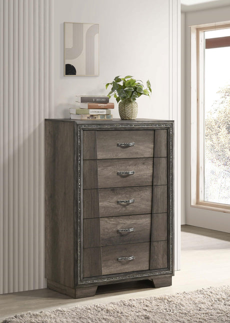 Coaster Janine 5-drawer Bedroom Chest Grey