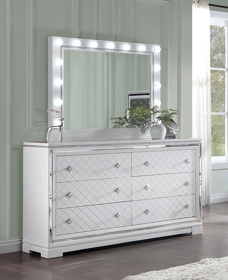 Coaster Eleanor 6-drawer Dresser with Mirror White