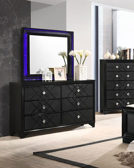Coaster Penelope 6-drawer Dresser with Mirror Midnight Star