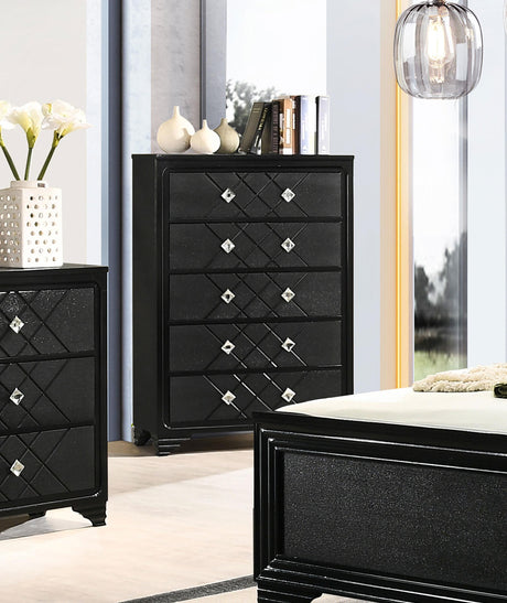Coaster Penelope 5-drawer Bedroom Chest Midnight Star