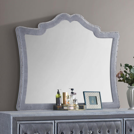 Coaster Antonella Upholstered Dresser Mirror Grey