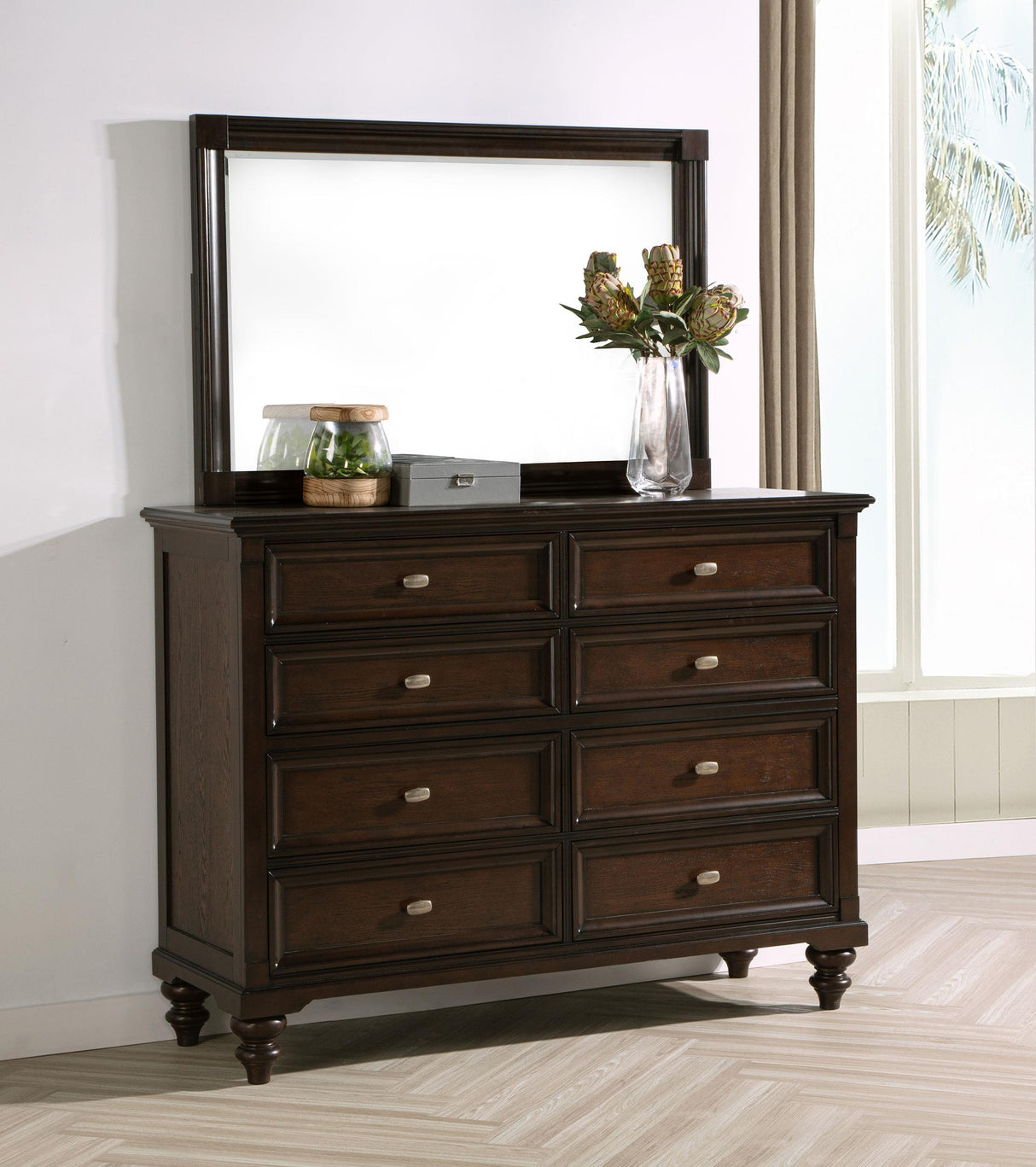 Coaster Andover 8-drawer Dresser and Mirror Dark Oak