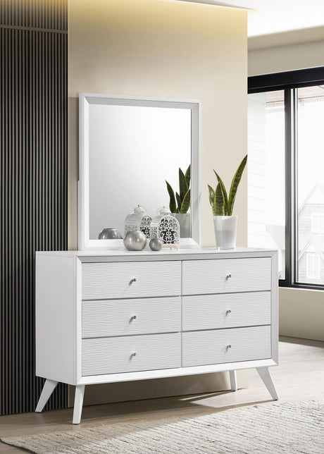 Coaster Janelle 6-drawer Dresser with Mirror White