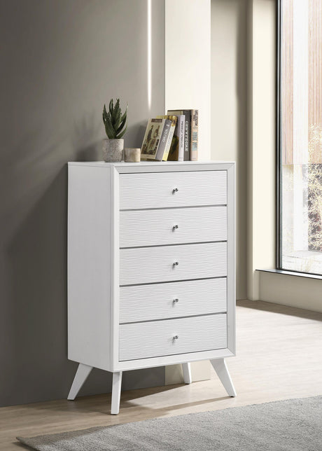 Coaster Janelle 5-drawer Bedroom Chest White