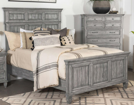 Coaster Avenue Wood Eastern King Panel Bed Weathered Grey