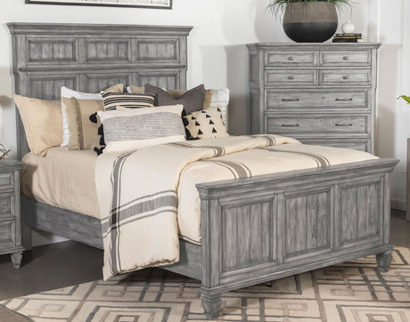 Coaster Avenue Wood California King Panel Bed Weathered Grey