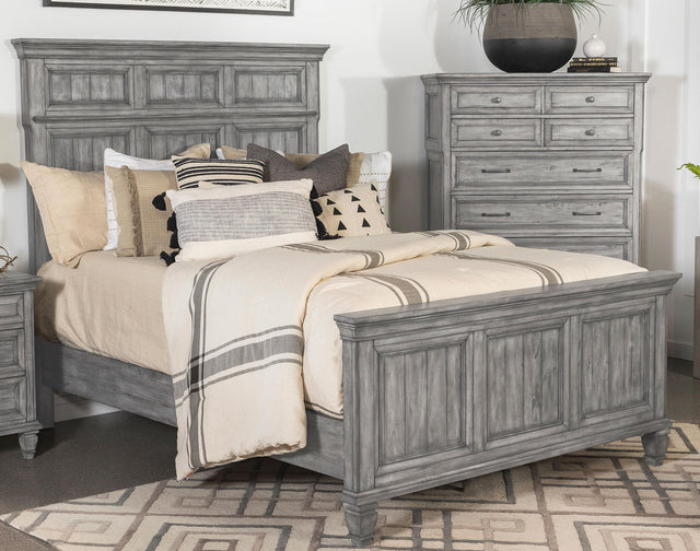 Coaster Avenue Wood California King Panel Bed Weathered Grey