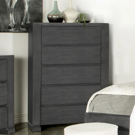 Coaster Lorenzo 5-drawer Bedroom Chest Dark Grey