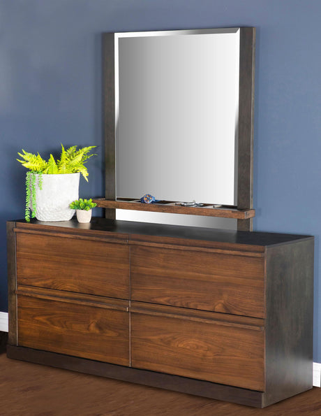 Coaster Azalia 4-drawer Dresser with Mirror Walnut