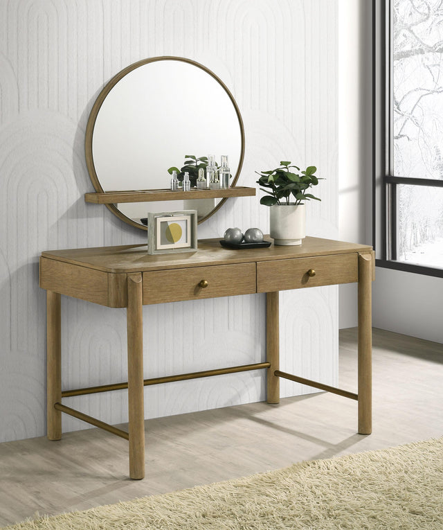 Coaster Arini 2-piece Makeup Vanity Table and Mirror Set Sand Wash
