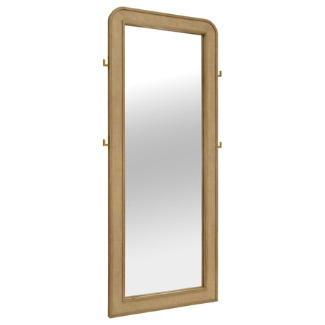 Coaster Arini Cane Weave Full Length Standing Floor Mirror Sand Wash