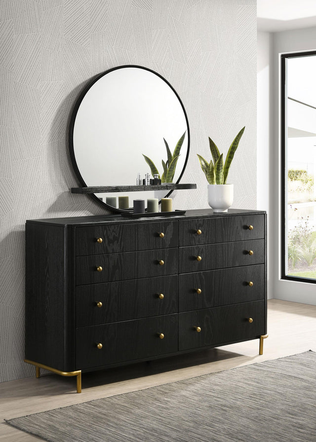 Coaster Arini 8-drawer Dresser with Mirror Black