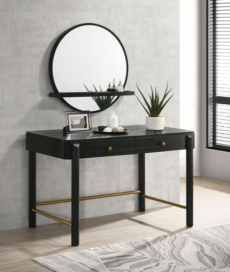 Coaster Arini 2-piece Makeup Vanity Table and Mirror Set Black
