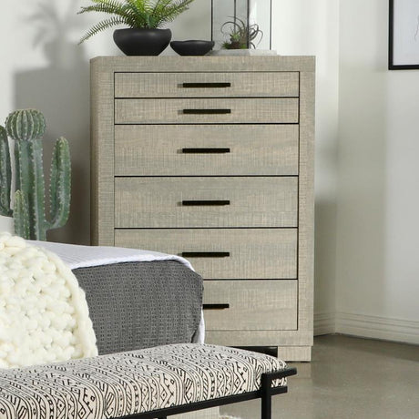 Coaster Channing 5-drawer Bedroom Chest Rough Sawn Grey Oak