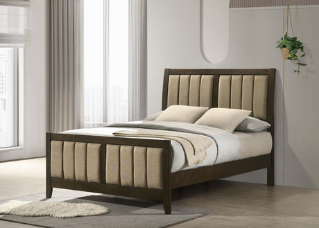 Coaster Wilkes 51-inch Upholstered Full Bed Dark Cocoa