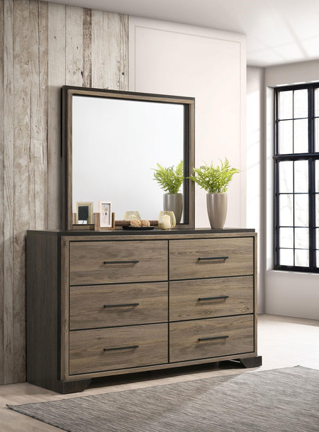 Coaster Baker 6-drawer Dresser with Mirror Light Taupe