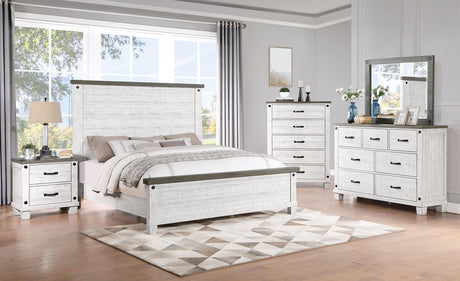 Coaster Lilith 5-piece Queen Bedroom Set Distressed White