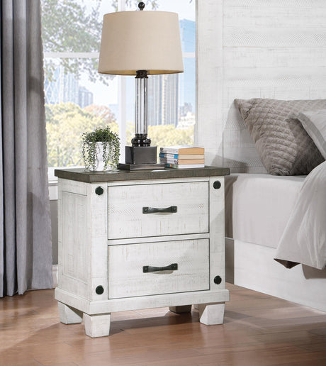 Coaster Lilith 2-drawer Nightstand Distressed White