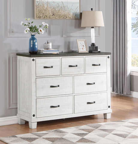 Coaster Lilith 7-drawer Dresser Distressed White