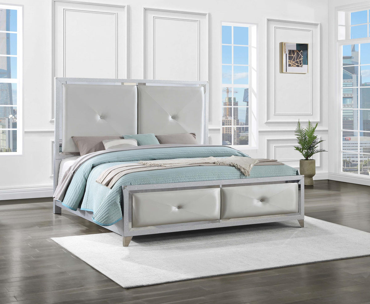 Coaster Larue Wood California King Panel Bed Silver