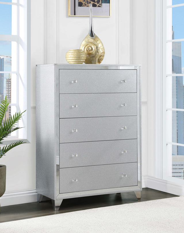 Coaster Larue 5-drawer Bedroom Chest Silver