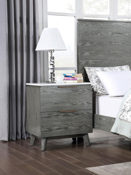 Coaster Nathan 2-drawer Nightstand Grey