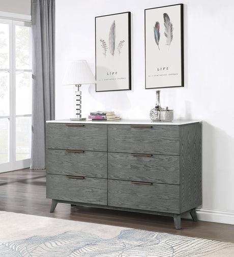Coaster Nathan 6-drawer Dresser Grey