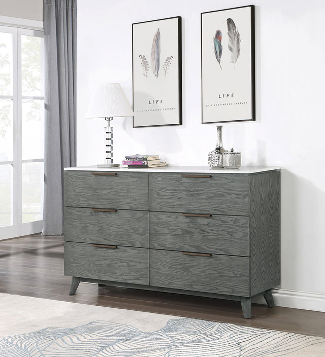 Coaster Nathan 6-drawer Dresser Grey