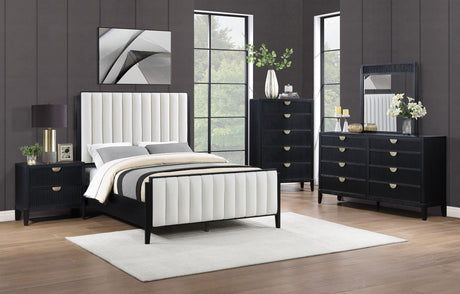 Coaster Brookmead 5-piece Upholstered Eastern King Bedroom Set Black