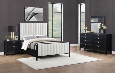 Coaster Brookmead 4-piece Upholstered Queen Bedroom Set Black