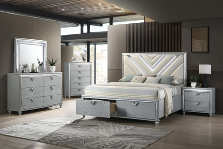 Coaster Veronica 5-piece Eastern King Bedroom Set Light Silver