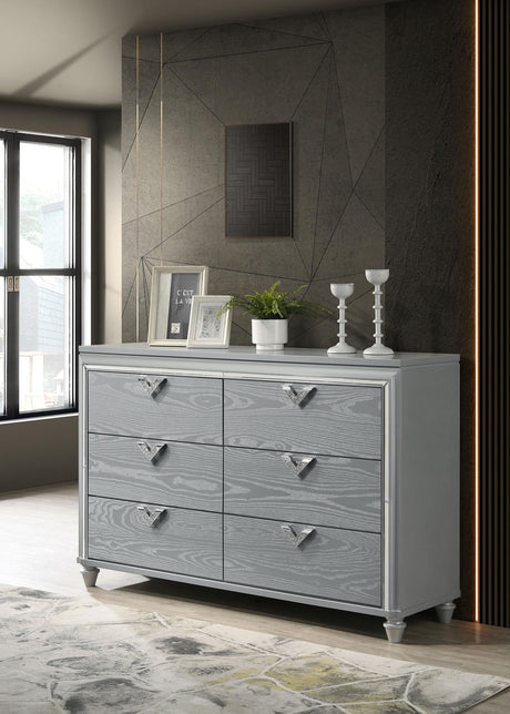Coaster Veronica 6-drawer Dresser Light Silver
