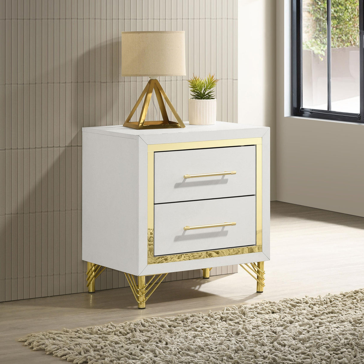 Coaster Lucia 2-drawer Nightstand Bedside Table White
