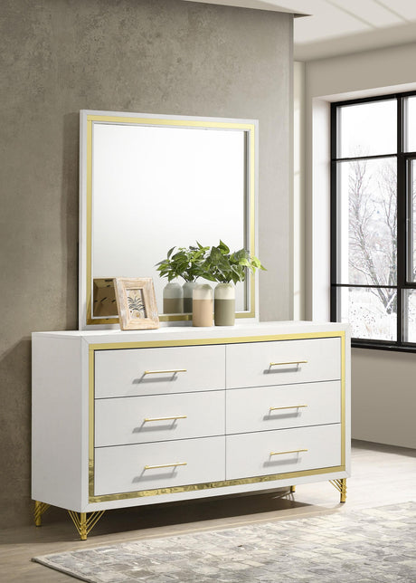 Coaster Lucia 6-drawer Dresser with Mirror White