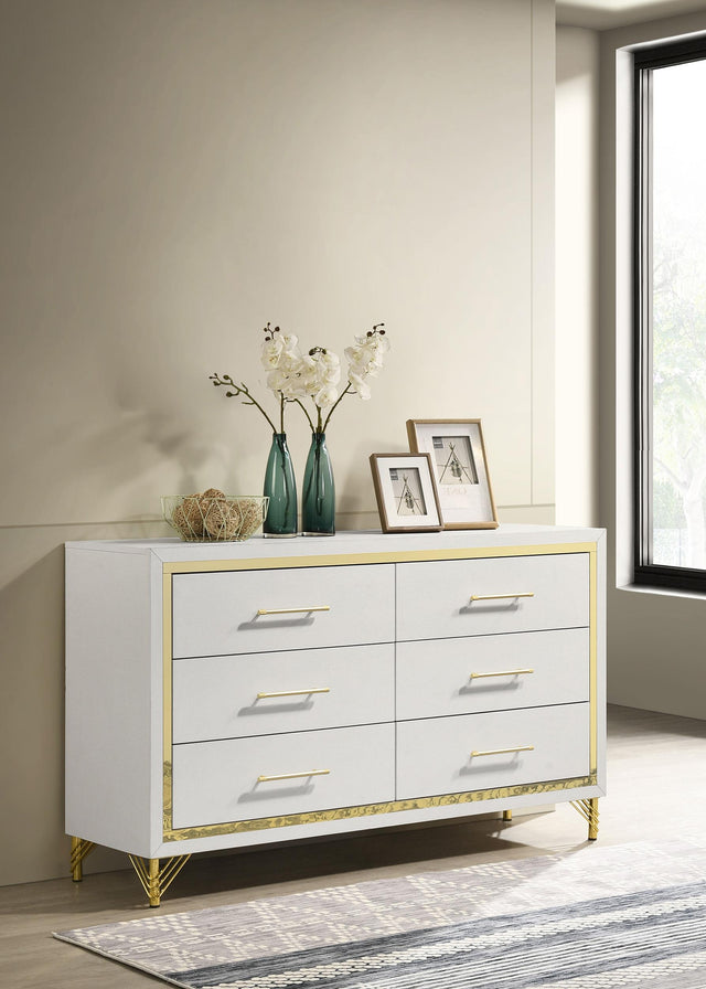 Coaster Lucia 6-drawer Dresser Cabinet White