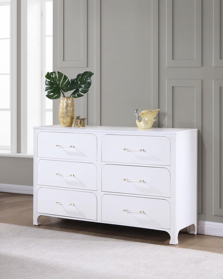 Coaster Anastasia 6-drawer Dresser Pearl White