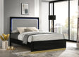 Coaster Caraway Wood Queen LED Panel Bed Black